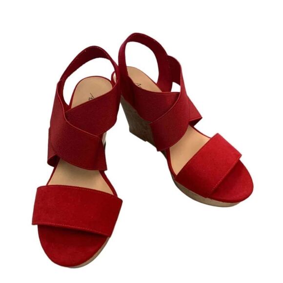 AMERICAN EAGLE THREE STRAP OPEN TOE WOMEN"S WEDGE PLASFORM SANDAL - Picture 1 of 14